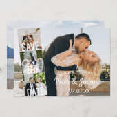 Elegant Modern 5 Foto bewaart de datum van het huw Kaart (Voorkant / Achterkant)