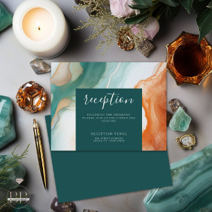 Elegant Modern Abstract Agaat Jade Terracotta Informatiekaartje