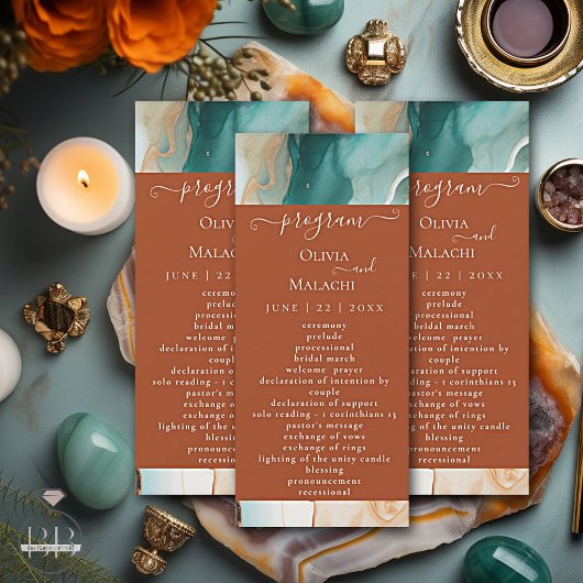 Elegant Modern Abstract Agaat Terracotta