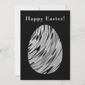 Elegant Modern Abstract Art Egg Zwart Wit Pasen Feestdagenkaart (Voorkant)