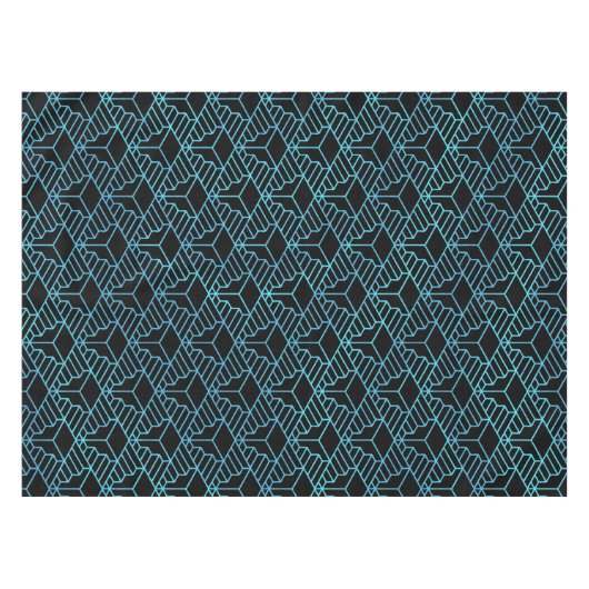 Elegant modern Abstract blauw art Deco Patroon | Tafelkleed (Voorkant (Horizontaal))