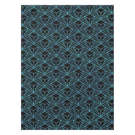 Elegant modern Abstract blauw art Deco Patroon | Tafelkleed (Voorkant)