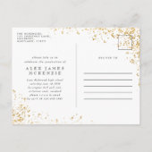 Elegant modern, abstract gespikkeld afstuderen met aankondigingskaart (Achterkant)