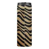 Elegant modern Abstract gouden golven zebrapatroon Thermosbeker (Achterkant)