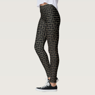 Elegant modern Abstract gouden mandje - Weave Patr Leggings