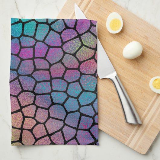 Elegant modern Abstract kleurrijk mozaïekpatroon Theedoek (Quarter Fold)