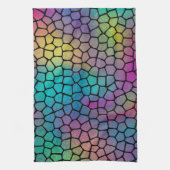 Elegant modern Abstract kleurrijk mozaïekpatroon Theedoek (Verticaal)