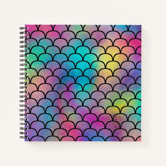 Elegant Modern Abstract Regenboog Schalen Patroon  Notitieboek (Voorkant)