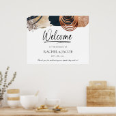 Elegant Modern Abstract Terracotta Wedding Welkom Poster (Keuken)