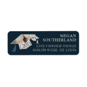 Elegant Modern Afstudeerder Pet & Tassel Afstudere Etiket (Voorkant)