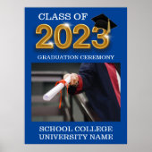 Elegant modern Afstuderen Ceremony Class of 2023 Poster (Voorkant)