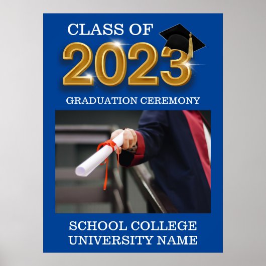 Elegant modern Afstuderen Ceremony Class of 2023 Poster (Voorkant)