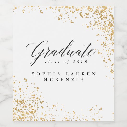 ELEGANT MODERN AFSTUDEREN WIJN ETIKET (Enkel label)