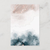 Elegant Modern Alcohol Ink Goud Blush Blauw Minima Informatiekaartje (Achterkant)