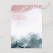 Elegant Modern Alcohol Ink Struik Blauw Waterverf Informatiekaartje (Achterkant)