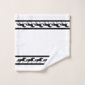 Elegant, Modern and Stylish Black Horses on White (Gant de toilette)