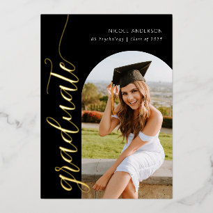Elegant modern Arch Afstuderen Fotoscript Folie Feestdagenkaart