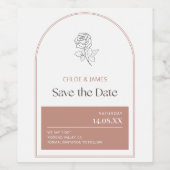 Elegant Modern Arch Blush Roze Romantisch Roos Ops Wijn Etiket (Enkel label)