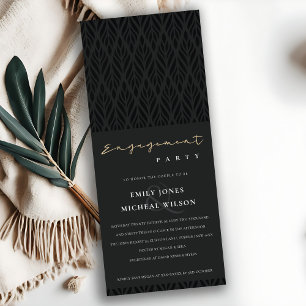 ELEGANT MODERN ART DECO BLACK GOLD FONT VERLOVING KAART