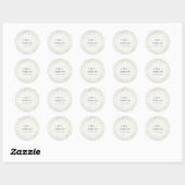 ELEGANT MODERN ART DECO WHITE SILVER FOIL WEDING RONDE STICKER (Vel)