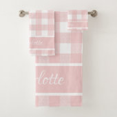Elegant modern Baby roze witte buffelcontrole Bad Handdoek (Insitu)