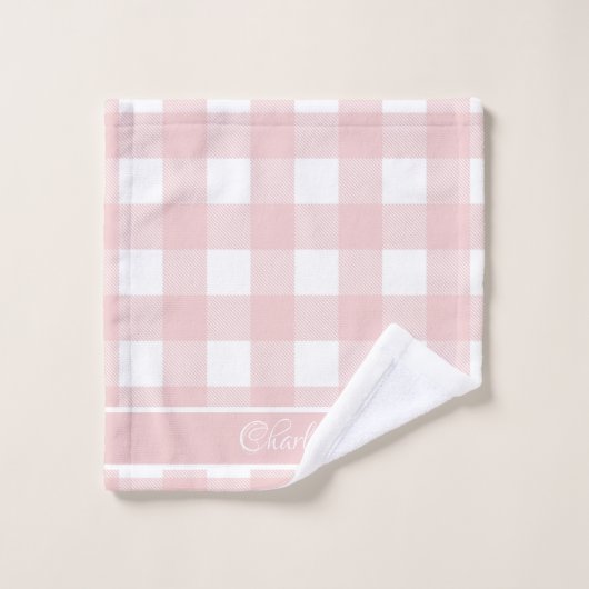 Elegant modern Baby roze witte buffelcontrole Bad Handdoek (Wasdoekje)
