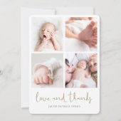Elegant modern Baby shower voor multi-fotocollage Bedankkaart (Voorkant)
