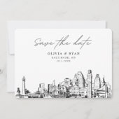 Elegant Modern Baltimore Save the Date Kaart (Voorkant)
