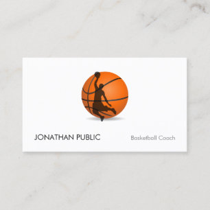 Elegant Modern Basketbal Trainer Coach Sjabloon Visitekaartje