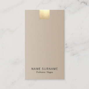Elegant modern beige gradiënt Gold Accent Vertica Visitekaartje