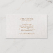 Elegant Modern, Beige Linen Professional Visitekaartje (Achterkant)