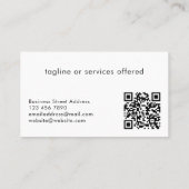Elegant Modern Beige Logo QR Code Professional Visitekaartje (Achterkant)