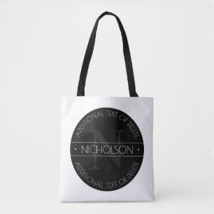 Elegant modern bewerkbaar monogram zwart-wit draagtas
