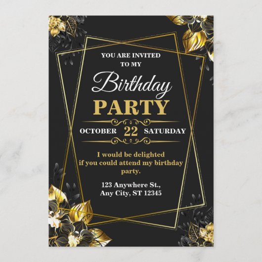 Elegant & Modern Birthday Card – CUSTOMIZABLE CARD Kaart (Voorkant)