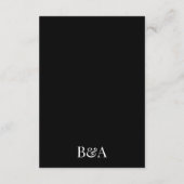 Elegant Modern Black and White Wedding Names RSVP (Achterkant)