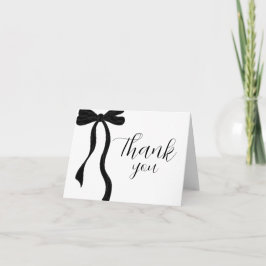 Elegant Modern Black Bow Birthday Bedankkaart