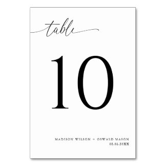 Elegant Modern Black Calligraphy Wedding 10 Kaart