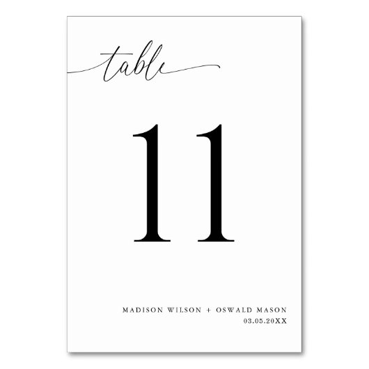 Elegant Modern Black Calligraphy Wedding 11 Kaart (Voorkant)