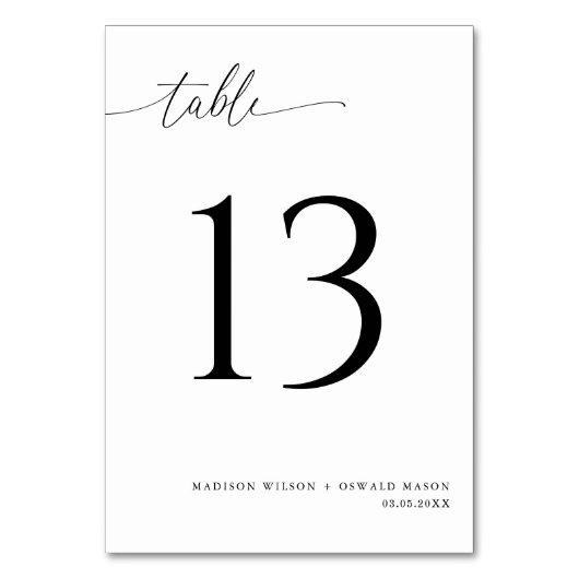 Elegant Modern Black Calligraphy Wedding 13 Kaart (Voorkant)