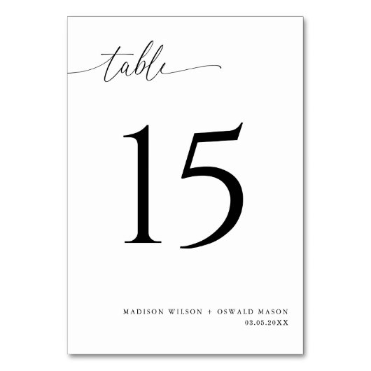 Elegant Modern Black Calligraphy Wedding 15 Kaart (Voorkant)
