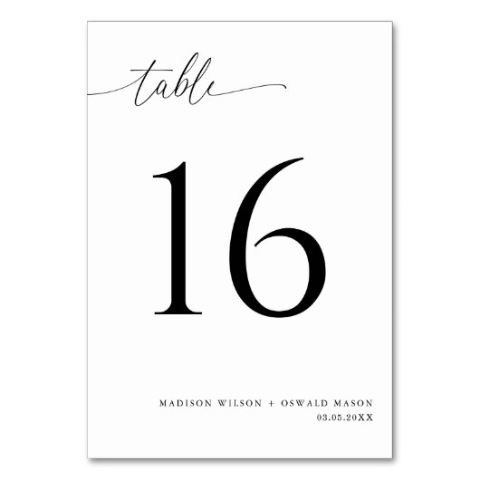 Elegant Modern Black Calligraphy Wedding 16 Kaart (Voorkant)