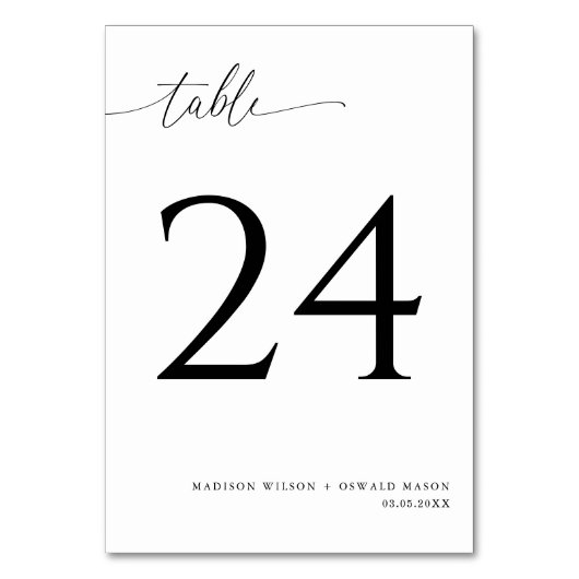 Elegant Modern Black Calligraphy Wedding 24 Kaart (Voorkant)