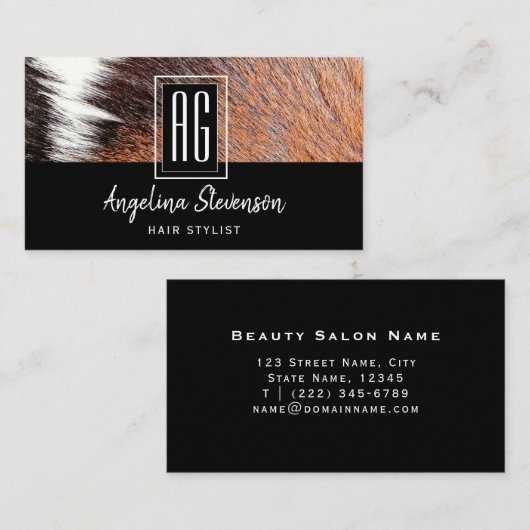 Elegant Modern Black Chic Visitekaartje (Voorkant / Achterkant)