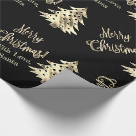 Elegant Modern Black en Gold Kerstmis Cadeaupapier
