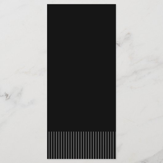 Elegant Modern Black en White Pinstripes Menu (Achterkant)