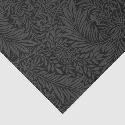 Elegant Modern Black Floral Pattern Tissuepapier (Detail)