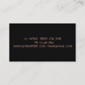 Elegant Modern Black, Glitter Lips, Lashes, Makeup Visitekaartje (Achterkant)