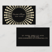 Elegant Modern, Black, Gold Diamonds Visitekaartje (Voorkant / Achterkant)