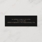 Elegant Modern Black, Gold Glitter Mini Visitekaartje (Achterkant)