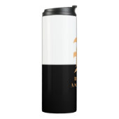 Elegant Modern Black Gold Monogramed Thermosbeker (Gedraaid links)